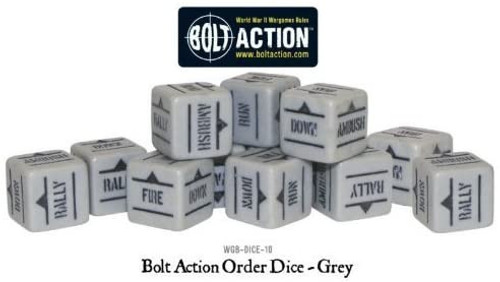 WARLORD - Bolt Action : ORDERS DICE GREY(12)