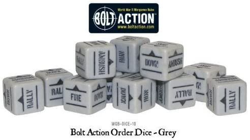 WARLORD - Bolt Action : ORDERS DICE GREY(12)