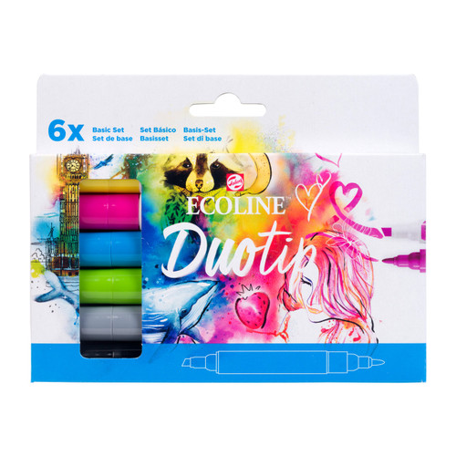 Ecoline Duotip marker set Basic | 6 colours