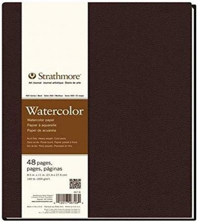 STRATHMORE 400 SERIES WATERCOLOUR HARDBOUND ART JOURNAL - 300G 8.5x11" 24SHEETS