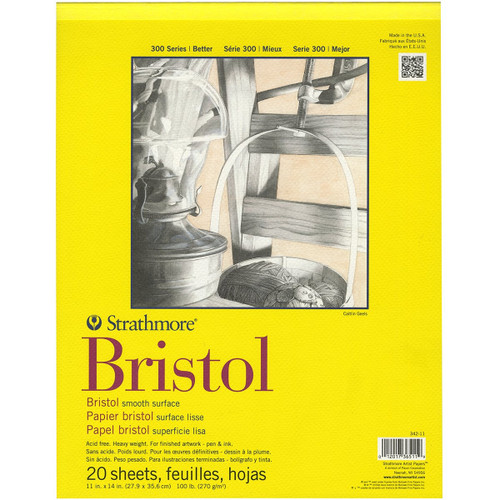 STRATHMORE 300 SERIES BRISTOL SMOOTH PAD - 11X14" 270G 20SHEETS