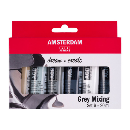Amsterdam Acrylic Sets 6 X 20ml Grey Mixing Colours