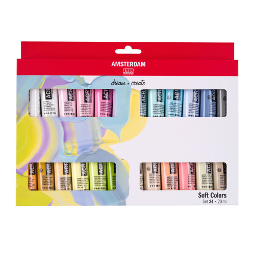 Amsterdam Acrylic Sets 24X20ml Soft Colours