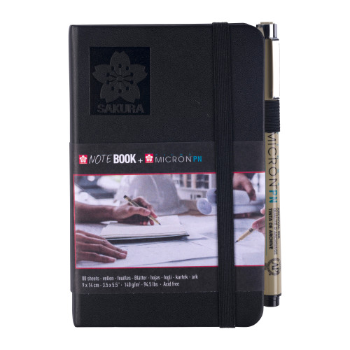 Sakura Sketch/notebook black, cream paper | 9 x 14 cm, 140 g, 80 sheets + black Sakura Sketch/notebook black, cream paper | 9 x 14 cm, 140 g, 80 sheets + black