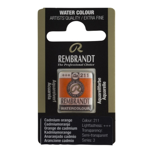 1/2 Pan - Rembrandt Watercolour - Cadmium orange - Series 3