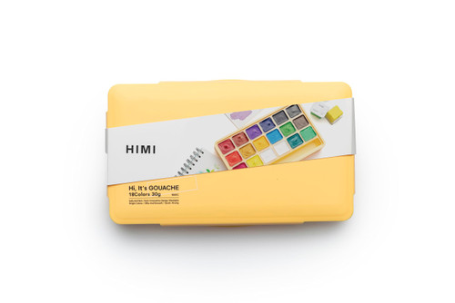 HIMI Jelly Cup Gouache Set - 18 Colours (Yellow Case)