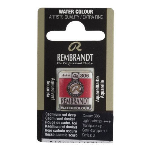 1/2 Pan - Rembrandt Watercolour - Cadmium red deep - Series 3