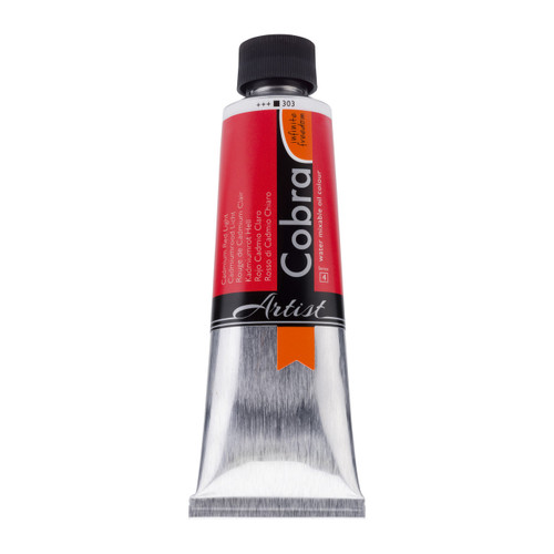 Cobra Artist Water-Mixable Oil Colour Tube 150 ml Cadmium Red Light 303
