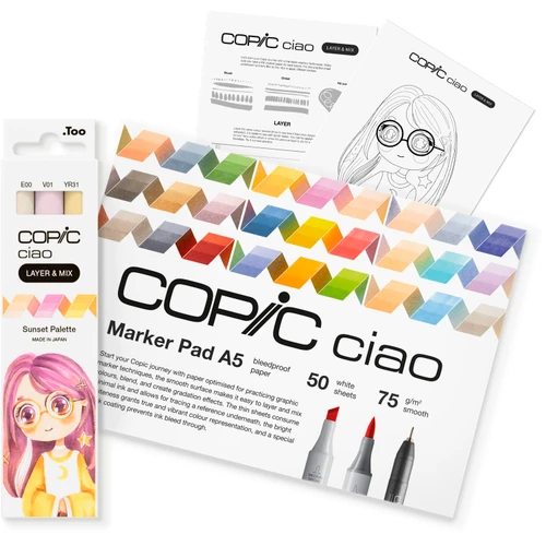 Copic Ciao (Layer & Mix) Manga Starter Set, Sunset