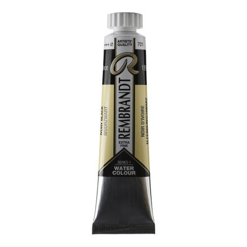 20ml - Rembrandt Watercolour - Ivory black - Series 1