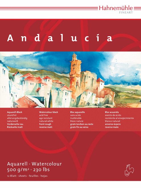 Hahnemuhle Andalucia Watercolour Block - 24x32cm Rough/Matt - 500gsm