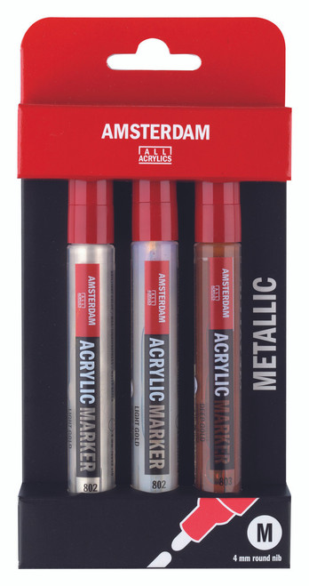 Amsterdam Marker METALIC SET 3 X Medium Tipped