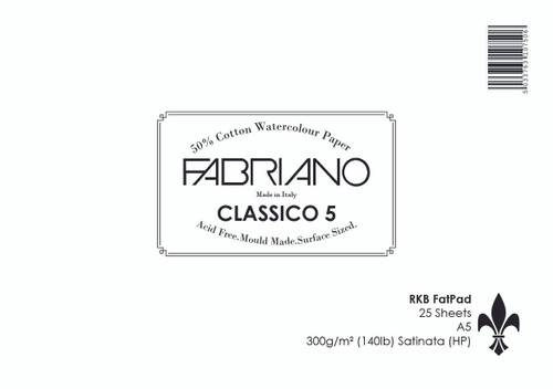 Fabriano 5 Satinata Watercolour Fat Pad 300gsm - A5