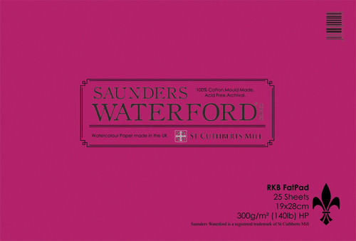 Saunders Waterford Watercolour - Hot Press Fat Pad 300gsm - 19x28cm (7"x11")