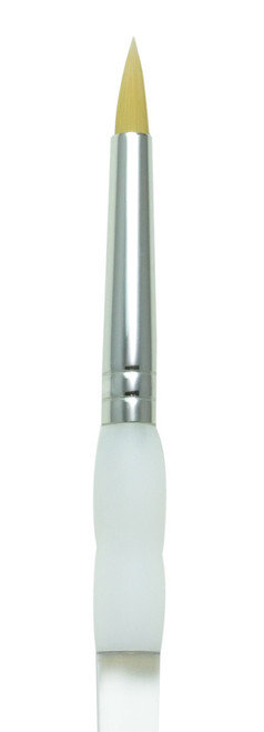 Gold taklon short round brush - Size 8 Gold taklon short round brush - Size 8