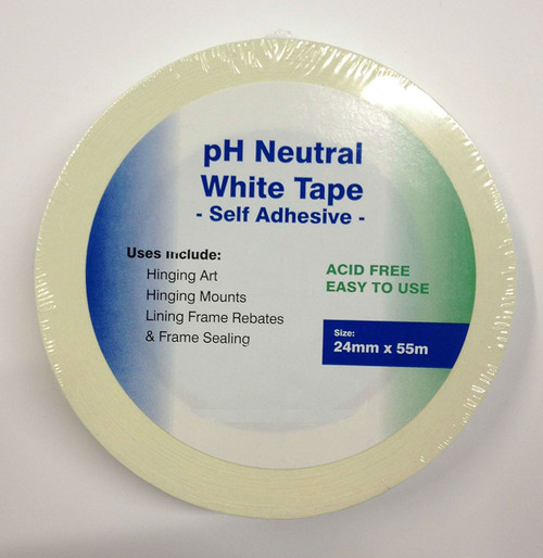 Acid Free White Hinging/Masking Tape - 24mmx55m