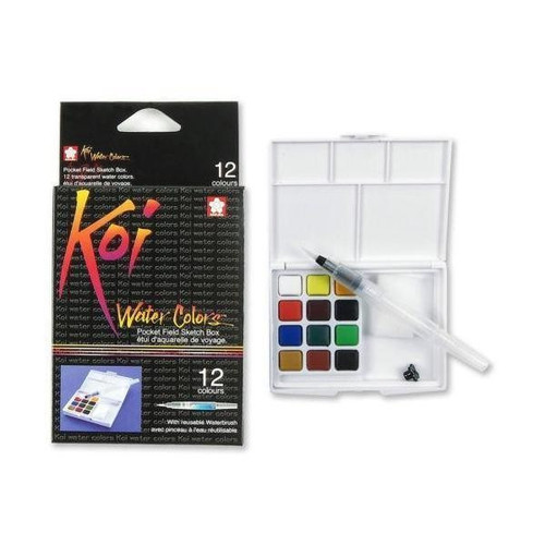 KOI Watercolour Pocket Field Sketch Box 12X1/2 PANS