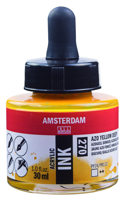 AMSTERDAM ACRYLIC INK - 30ML AZO YELLOW DEEP