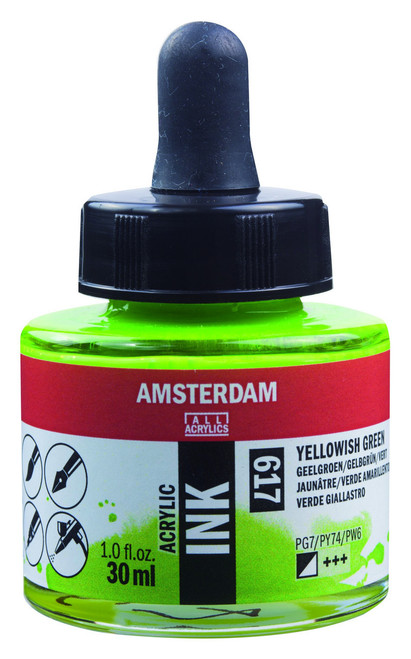 AMSTERDAM ACRYLIC INK - 30ML YELLOWISH GREEN