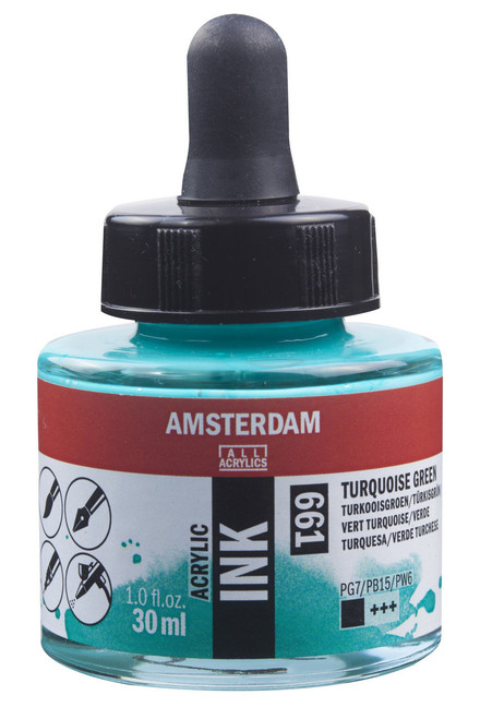 AMSTERDAM ACRYLIC INK - 30ML TURQUIOISE GREEN