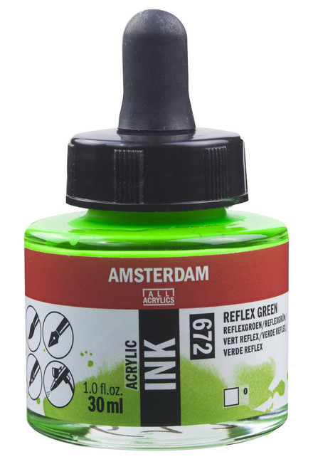 AMSTERDAM ACRYLIC INK - 30ML REFLEX GREEN