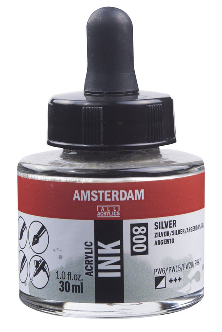 AMSTERDAM ACRYLIC INK - 30ML SILVER
