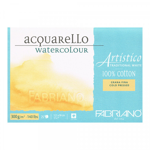 Fabriano Artistico Watercolour Paper Pad 12.5 x 18cm - Cold Pressed