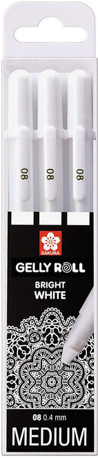 Sakura Gelly Roll Basic Bright White Pens, Set of 3 no.8