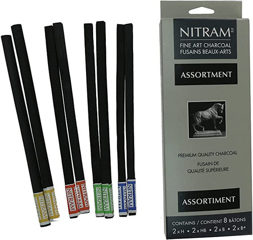 NITRAM ASSORTED CHARCOAL - 8 STICKS