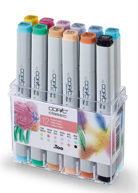 Classic Marker 12 Piece Set Pastel Colours