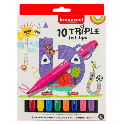 Bruynzeel Kids Triple Felt Tips Set 10