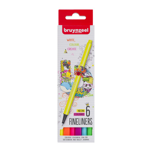 Bruynzeel fineliner set neon 6colours