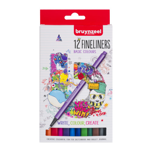 Bruynzeel fineliner set 12 colours