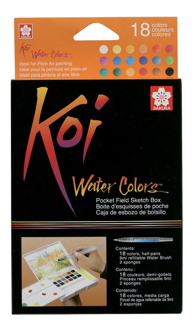 Sakura Koi Water Colors PocketField Sketch Box 18 + Brush