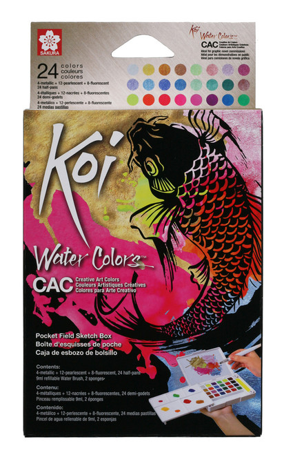 Sakura Koi Water Colors PocketField Sketch Box 24 MRP +Brush