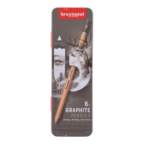 Bruynzeel Expression tin 6 graphite pencils