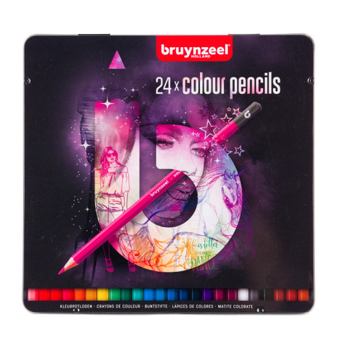 BZL Tin 24 Colour Pencils Light