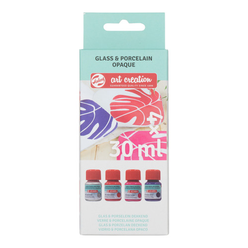Talens Art Creat.Glass & Porcel.Opaq.Set 4x30ml pink silver