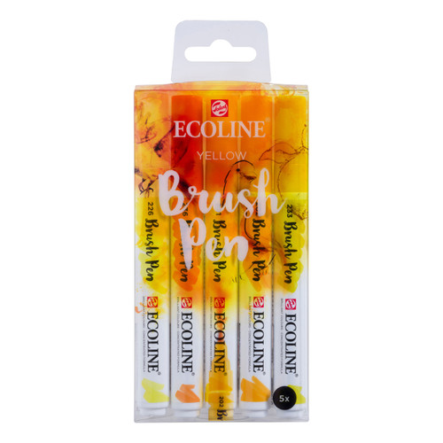 Ecoline Brushpen Set 5 Yellow