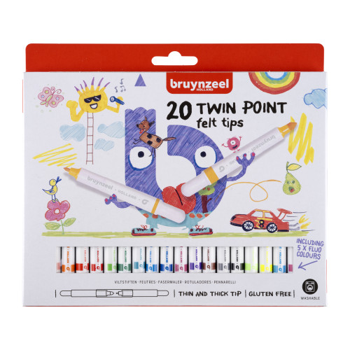 Bruynzeel Kids Twin Point Felt Tips Set 20