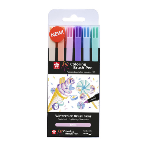 Sakura Koi Coloring Brush Pen Set 6 Sweets