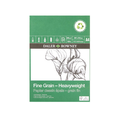 Daler-Rowney Smooth 220gsm A2 Heavyweight Drawing Paper Pad, Glued 1