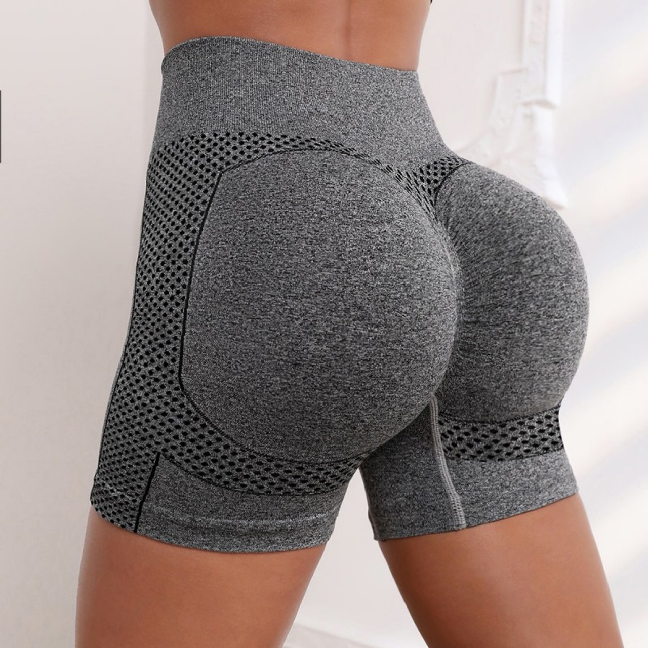 Sexy high waist hip lifting sports yoga shorts women elastic tight Yoga  Pants quick drying fitness