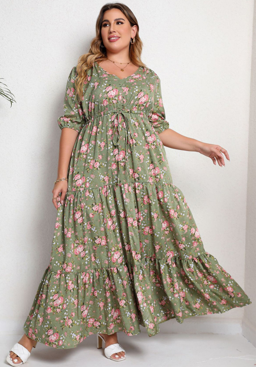 Plus Size Women'S Summer Bohemian Print Loose Casual Maxi Dress - The  Little Connection