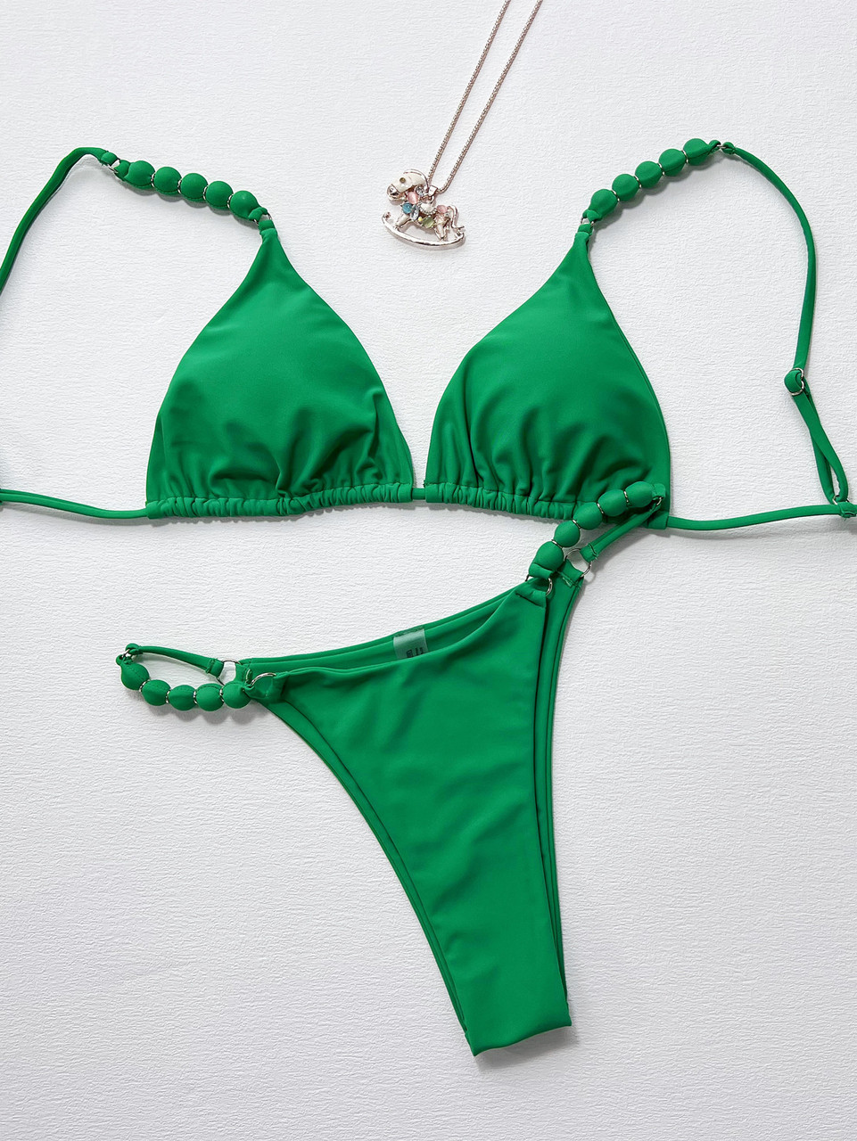 Women Sexy Bikini Solid Two Pieces Swimwear The Little Connection 6550