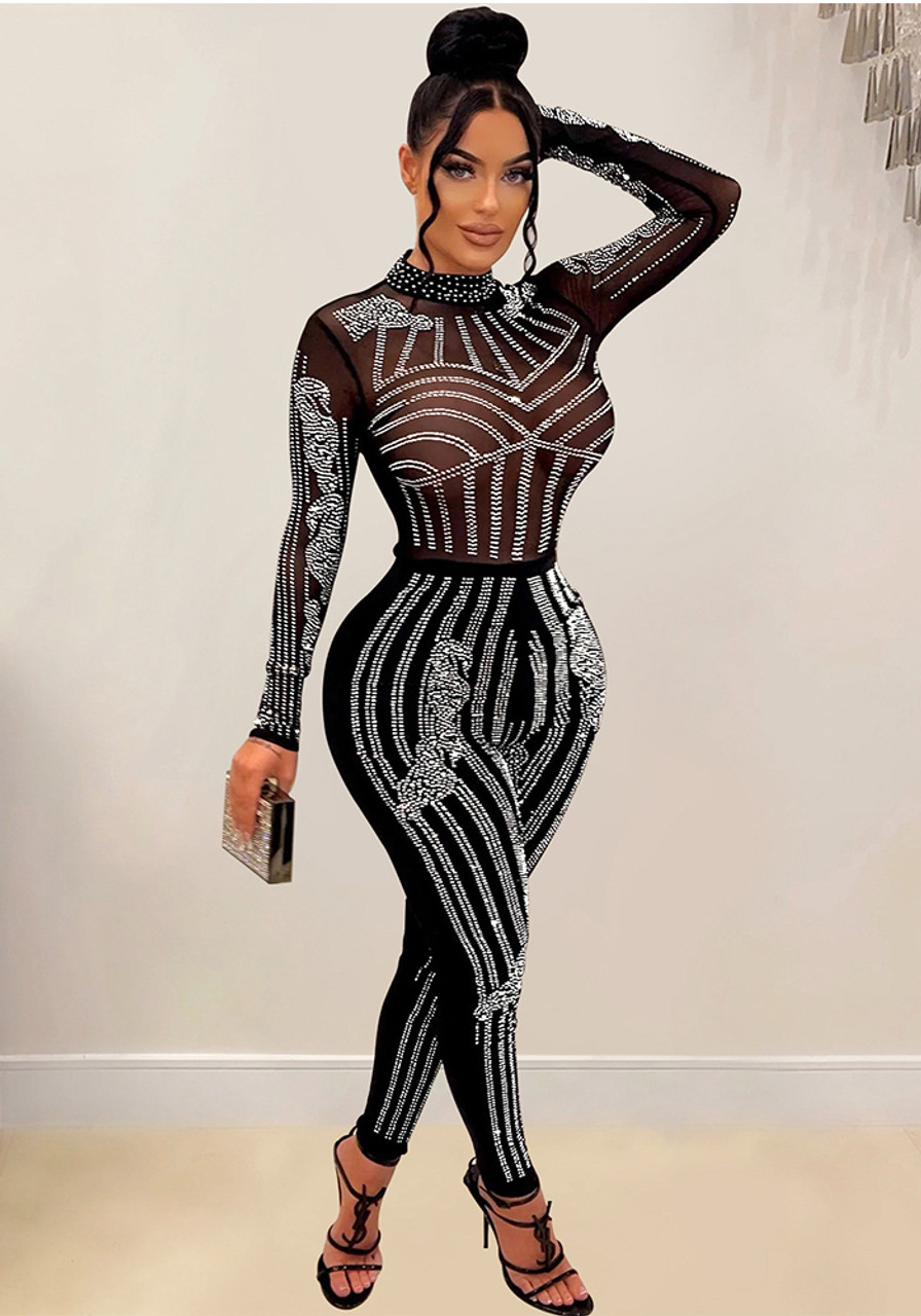 Silver Rhinestone Spandex Silver Sequin Jumpsuit For Women Perfect For  Birthday Celebrations, Singers, And Dance Wear 2203223245 From Qbilp,  $62.48 | DHgate.Com