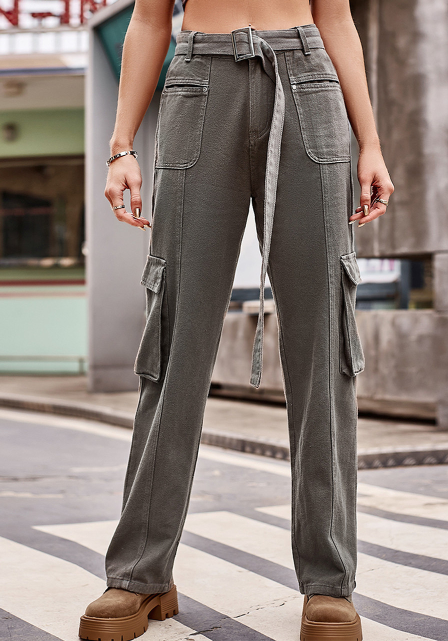 Women Casual American Hip Denim Cargo Pants - The Little Connection