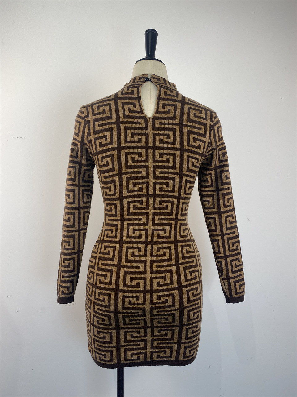 Womens Long Sleeve Printed Bodycon Dress - The Little Connection