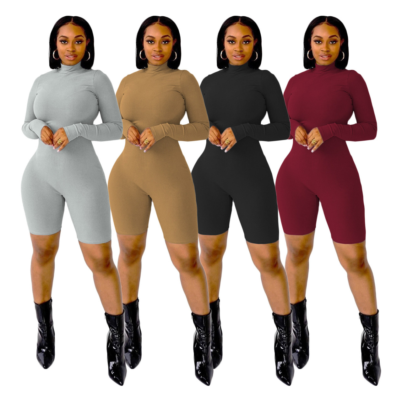  Womens Rompers for Fall Women's Solid Color Casual
