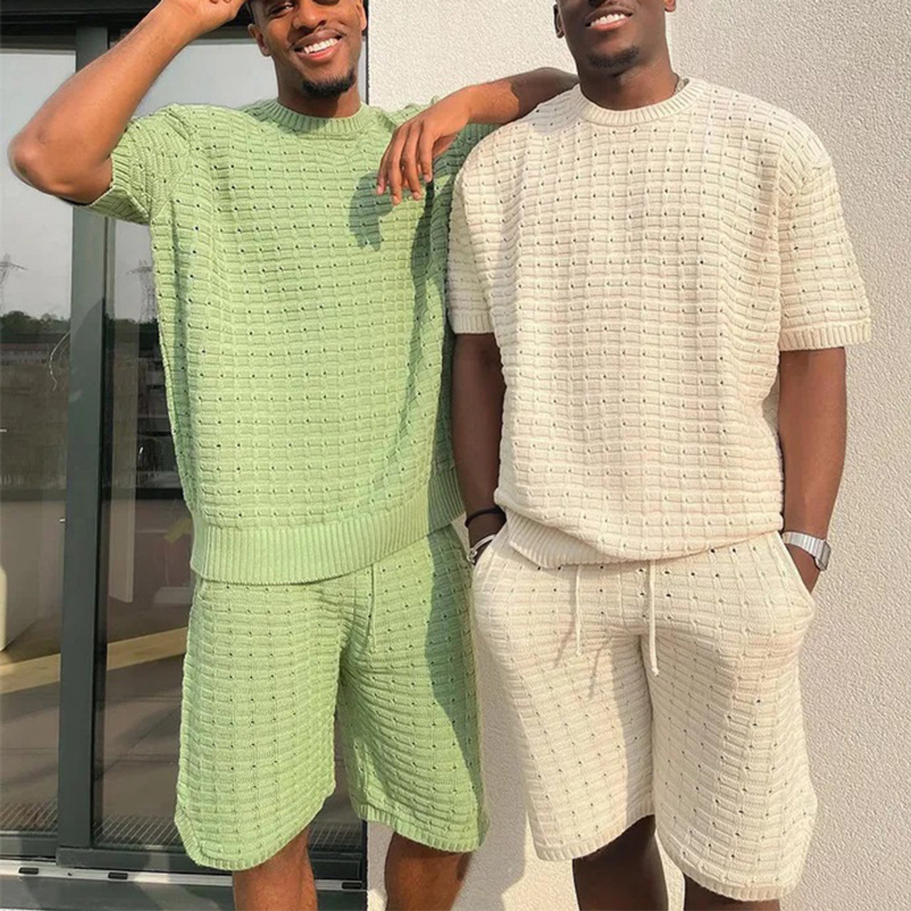 Men'S Clothes Matching Suits Summer Men'S Suits Men'S Sports Loose Short  Sleeve Shirts Shorts Set - The Little Connection
